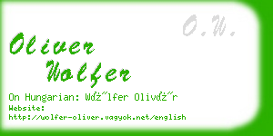 oliver wolfer business card